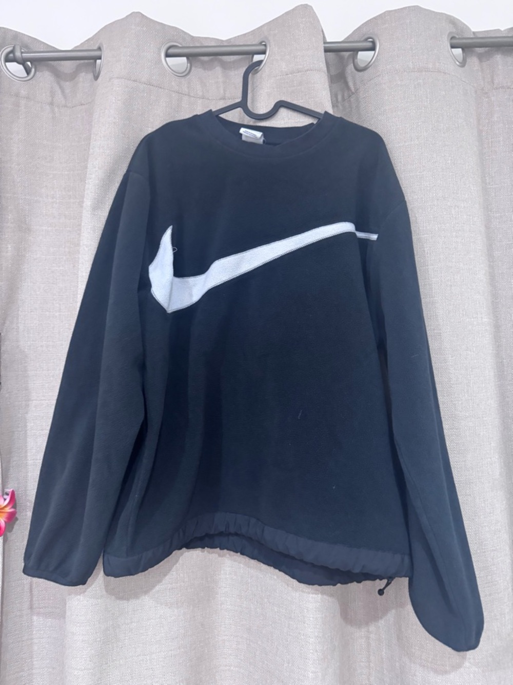 Nike Black Crewneck Sweatshirt with White Swoosh Accent